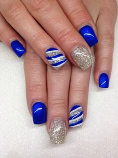 Ongles Gel Violet, Cowboy Nails, Royal Blue Nails, Blue Gel Nails, Nails Dark, Airbrush Nails, Blue Acrylic Nails, Blue Nail Art, Blue Nail Designs