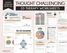 Thought Challenging, Cbt Triangle, Unhelpful Thoughts, Cognitive Distortions Worksheet, Coping Statements, Career Plan, Thinking Patterns, Cbt Worksheets, Cbt Therapy