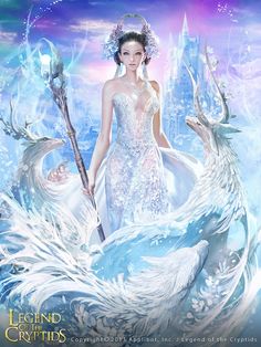 Artist: Unknown - Title: Unknown - Card: Ainoa, Wandering Frost Fairy Pictures, Animated Images, Fairy Art, A Dragon, Beautiful Fantasy Art