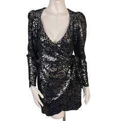 Reformation Ivy Wrap Mini Dress Size Xs Color: Avalon - Black / Silver Sequins All Over Sequins Ruched Shoulder Long Sleeves Fully Lined See Photos For Measurements Condition: New With Tag Smoke & Pet Free. We Ship Daily, Monday To Friday. We Are Happy To Combine Shipping. Party Mini Dress, Wrap Mini Dress, Long Sleeve Sequin, Reformation Dresses, The Vamp, Mini Wrap Dress, Silver Sequin, Mini Dress Party, Dresses Xs