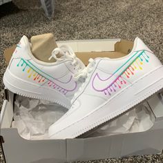 Custom Nike Air Force One Drip Shoes, Brand New, Never Been Worn Custom Air Force Ones, Drip Shoes, Nike Shoes Custom, Custom Nike Air Force, Nike Air Force One, Custom Nike, Air Force One, Shoes Custom, Nike Air Force Ones