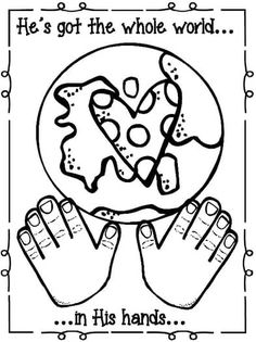 a coloring page with hands holding a heart