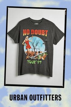 No Doubt tee with graphics printed at the front and back. Cotton jersey t-shirt in a standard fit with short sleeves and a ribbed crew neck. Features No Doubt 1997 tour tee Graphic print band t-shirt Crew neck Short sleeve Regular fit Content + Care 100% Cotton Machine wash Imported Size + Fit Measurements taken from size Medium Chest: 39" Length: 28" | No Doubt 1997 Tour Tee in Black, Men's at Urban Outfitters Urban Outfitters Graphic Tee For Streetwear, Urban Outfitters Streetwear T-shirt With Screen Print, Urban Outfitters Short Sleeve T-shirt For Streetwear, Vintage Urban Outfitters T-shirt For Summer, Urban Outfitters Black T-shirt For Summer, Urban Outfitters Black Summer T-shirt, Urban Outfitters Retro Graphic T-shirt, Urban Outfitters Retro Graphic Print T-shirt, Urban Outfitters Grunge Short Sleeve Tops