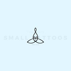 the logo for small tattoos is shown in black on a light blue background with an image of