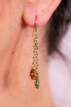 2" Length Patterns May Vary Green Beaded Dangle Earrings With Latkans, Tassel Drop Earrings, Beaded Tassels, Seed Bead, Seed Beads, Beading, Tassels, Rust, Seeds