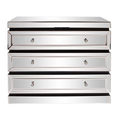 three drawers are stacked on top of each other with black and silver trimmings