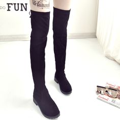 FREE SHIPPING women's boots autumn and winter new over the knee boots sleek minimalist comfort plus cotton flat Flock boots JKP1975 Trendy Knee-high Boots With Round Toe For Winter, Casual Knee-high Martin Boots For Winter, Black Flat Heel Knee-high Winter Boots, Casual Suede Knee-high Boots, Casual Suede Over-the-knee Boots, Casual Winter Knee-high Boots, Trendy Over-the-knee Winter Boots, Casual Knee-high Winter Boots, Casual Flat Heel Knee-high Boots For Winter