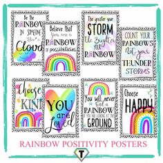 rainbow posters with the words you can't know what to do on them, and some