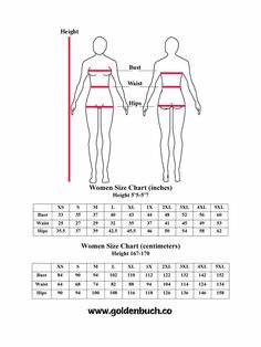 the measurements chart for a women's swimsuit