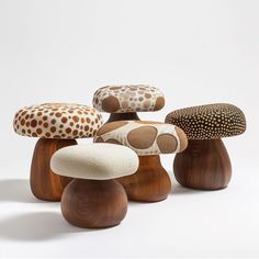 several different types of mushrooms sitting on top of each other