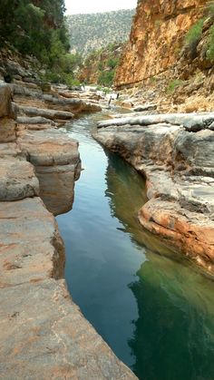 the water is clear and blue in this canyon