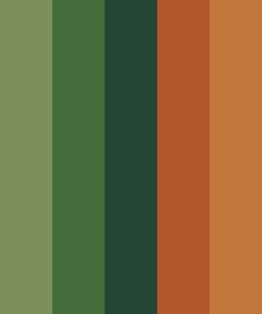 an orange and green color scheme with vertical stripes in the center, from left to right