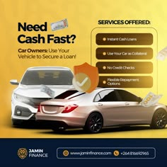 an advertisement for a car loan company