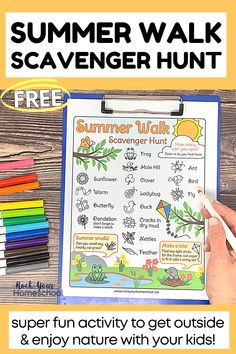 the summer walk scavenger hunt is an activity to get outside and enjoy nature with your kids