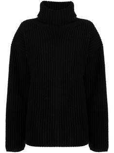 Jet-black merino ribbed roll neck jumper from JOSEPH featuring roll neck, long sleeves, chunky ribbed knit and pullover design. | Joseph Ribbed Roll Neck Jumper Turtle Neck Sweater Outfit, Joseph Clothing, Sweaters Outfit, Png Clothes, Black Turtle Neck, Turtleneck Sweaters, Turtle Neck Jumper, Black Jumper, Leather Jacket Outfits