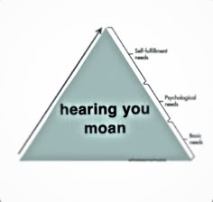 a triangle with the words hear you moan on it