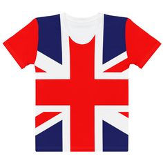 The UK flag is a symbol of national pride, unity, and patriotism. The Union Jack t-shirt celebrates the United Kingdom's union by incorporating the three national flags of England, Scotland, Wales and Northern Ireland. So if you're proud to be British or if you want to show your heritage and support for UK then this is the perfect T-shirt for you. Find more Union Jack items + PRODUCT DESCRIPTION + 95% Polyester, 5% Elastane (fabric composition may vary by 1%) Smooth fabric Color does not fade Ve Red Crew Neck T-shirt With Flag Print, Independence Day T-shirt With Sublimation Print, Red Patriotic T-shirt With American Flag Print, Patriotic Red T-shirt With American Flag Print, Red Flag Print T-shirt For 4th Of July, Red American Flag T-shirt For Independence Day, White American Flag T-shirt For Veterans Day, Red T-shirt With American Flag For Independence Day, Red American Flag Short Sleeve T-shirt