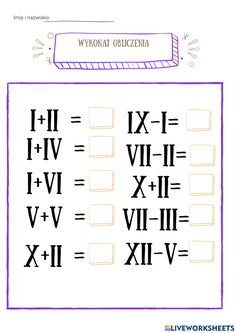 the roman numerals worksheet for kids to learn how to read them