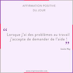 a quote with the words affirmation positive du jour in purple and red