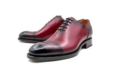 "Anthony" Burnished Calfskin Lace-Up Oxford Burgundy Spectacular & Completely Handmade, this Hand Burnished Calfskin lace-up Cap-Toe Oxford from the Ugo Vasare collection features Goodyear Welted construction, Cap-Toe with Decorative Perforations, soft Calfskin lining, cushioned insole, a stitched welt and a full Leather sole! Matching Belt Available. Don't see your Size? This style may be Special Ordered. Call us to place a Special Order in your size. Cordovan Shoes, Shoe Horn, Shoe Tree, Goodyear Welt, Suede Shoes, New Shoes, Shoe Collection, Leather Shoes, Calf Skin