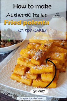 how to make authentic italian fried polenta crispy cakes - so easy and delicious