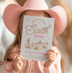 Girl's Sixth Rodeo Birthday Invitation - 5x7 Inches  ✨PRINTED INVITATION AND MATCHING DECOR AVAILABLE AT: https://www.zazzle.com/collections/girls_rodeo_birthday_party-119418453783214190?rf=238077397578667411 ✨DEMO THIS DESIGN TO TRY BEFORE YOU BUY Copy and paste the URL below to the template demo: https://www.corjl.com/d/1EFBMA ✨PLEASE READ: Feel free to message me if you have any troubles editing or printing. I am happy to help guide you on the process. This invitation is a digital file. You w Cowgirl 6th Birthday Party, Rodeo Girl Birthday Party, 6th Birthday Party Themes, Cowgirl Birthday Party Theme, Cowgirl Birthday Party Ideas, Rodeo Birthday Invitations, Rodeo Birthday Party, Country Birthday Party, Cowgirl Birthday Invitations