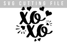 the svg cutting file for valentine's day is shown in black and white