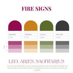 the color scheme for fire signs