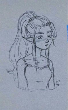 a drawing of a girl with long hair