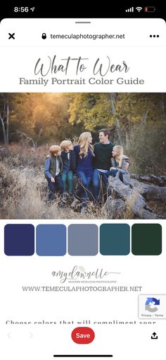 the family portrait color guide on an iphone