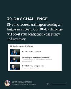 the 30 - day challenge for instagram