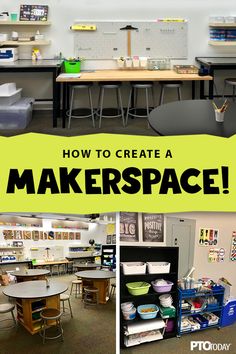 how to create a maker's space in the classroom with lots of tables and chairs