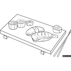 Sushi Coloring Page - Free & Printable Coloring Sheet