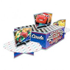 a cardboard box with cars on it