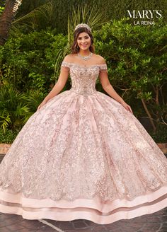 Quinsañera Dresses, Rose Gold Quinceanera Dresses, Rose Gold Quinceanera, Quinceanera Dresses Gold, Beaded Corset, Quinceñera Dresses, Quinceanera Dresses Pink, Mary's Bridal, Glitter Ball