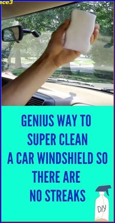 a person holding up a tissue in their hand with the words genius way to super clean a car windshield so there are no streaks