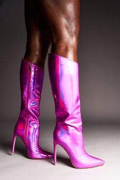 Cow Print Boots, Calf Length Boots, Print Boots, Boot Print, Pink Suede, 5 Inch Heels, Calf Hair, Cow Print, Charlie Brown