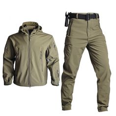 Men's Softshell Clothing Suit Waterproof Tactical Uniform Hunting Suit, Apocalypse Survivor, Tactical Uniforms, Mens Office Wear, Mens Military Jacket, Combat Uniforms, Casual Linen Pants, Army Camouflage, Tactical Jacket