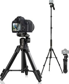 Camera Tripod 61 Inch, Patented 3-Way Rotating Portable Camera Stand Professional Aluminum Travel Phone Camera Mount Monopod for Canon Nikon GoPro, Smartphone, Suitable for Various Live Vlogging Iphone Tripod, Tripod For Camera, Iphone Upgrade, Camera Stand, Phone Tripod, Beats Studio, Vlogging Camera, Camera Tripod, Tripod Stand