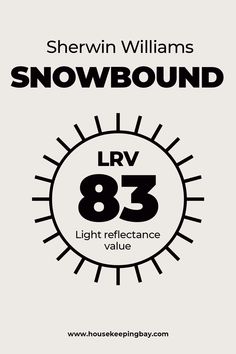 the snowbound light reflectance value label for sherylin williams's snowbound