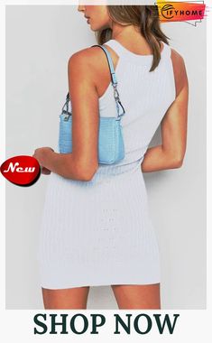 Solid Color Sleeveless Striped Knitted Bag Hip Mini Dress Chic Sleeveless Knitted Mini Dress, Casual Sleeveless Knitted Mini Dress, Knitted Bag, Color Pick, Dress Materials, On Sale, Spring Summer, Solid Color, Mini Dress