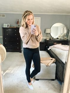 Living in this cozy fleece sweatshirt from Target all season long 🧡 #LTKstyletip #StayHomeWithLTK #LTKFall Fleece Sweatshirt, Influencer, Mirror Selfie, Sweatshirts