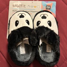 Super Soft Adorable Slippers To Keep Your Child’s Feet Safe And Warm White Casual Slippers For Playtime, Panda Slippers, Bear Brown, Kids Slippers, Brown Bear, Kids Shoes, Kids Shop, Slippers, Black White