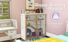 a birthday card for a child's room decorated in pastel colors and furniture