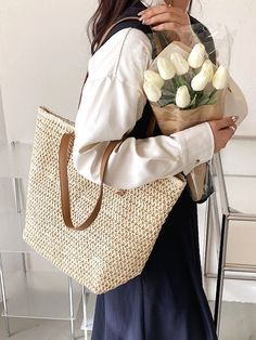 Bag For Love - Minimalist Large Capacity Straw Bag - Women Tote Bags Product Description Style Vacation Color Beige Quantity 1 piece Strap Type Double Handle Pattern Type Plain Bag Size Large Type Straw Bag Material Paper Size Chart INCH CM Size Bag Width Bag Height Bag Length one-size 5.5 13.4 16.1 Size Bag Width Bag Height Bag Length one-size 14 34 41 Similar Products h2 { text-align: center; } .red-box { width: 100%; display: flex; flex-direction: row; flex-wrap: wrap; justify-content: center Spring Daily Use Hobo Bag, Spring Solid Color Hobo Bag For Daily Use, Eco-friendly Hobo Bag For Daily Use In Spring, Spring Large Capacity Hobo Bag For Everyday, Versatile Solid Color Spring Bags, Large Capacity Shoulder Bag For Spring, Spring Shoulder Bag With Large Capacity For Shopping, Spring Versatile Large Capacity Hobo Bag, Large Capacity Shoulder Bag For Everyday Spring Use