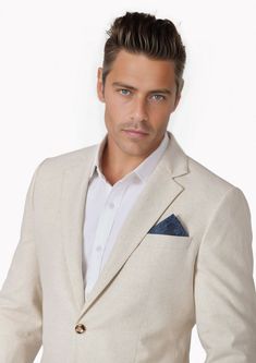 The Astor Sand Linen Suit hits the spot for comfort in the best-dressed way. Made of a linen cotton blend, this is the ideal garment to wear to your summer event. Custom made, ensuring you feel comfortable and look sharp all day long. Summer Linen Business Suits, Elegant Summer Suits For Business Casual, Elegant Summer Business Casual Suits, Tailored Linen Summer Suits, Casual Linen Suits For Summer, Elegant Summer Suits With Welt Pockets, Summer Cotton Suit For Business Casual, Casual Linen Summer Suits, Summer Wedding Linen Blazer