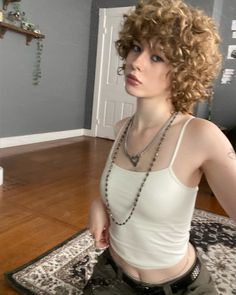 /ᐠ - ˕ -マ Short Blonde Afro Hair, Womens Short Curly Hair, Buzzed Curly Hair, Short Big Curly Hair, Dirty Blonde Pixie Cut, Short Pixie Haircuts For Curly Hair, Curly Chin Length Hair, Micro Bangs Curly Hair, Short Fairy Hair