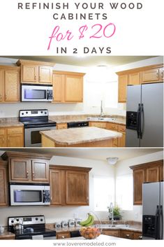 the kitchen is clean and ready to be used for $ 20 in 2 days, including refresh your wood cabinets