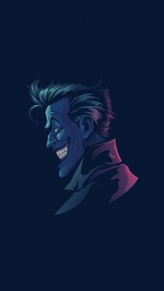 an image of a man with blue hair and fangs on his face, in the dark