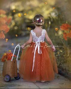 Rust Flower Girl Dress, Orange Flower Girl Dress, Orange Flower Girl, Fall Flower Girl Dresses, Fall Flower Girl, Boho Flower Girl Dress, Rustic Flower Girl Dress, Long Flower Girl Dresses, Rustic Flower Girls